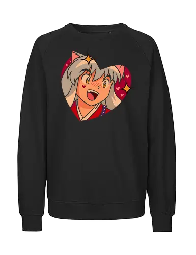 A Wild Inuyasha Appears - Inuyasha, anime, manga, cute, kawaii, fan art, t-shirt design, art print, heart, retro anime, shonen, Sesshomaru, Kagome, nostalgic, geek art, puppy love - Fairtrade Sweatshirt