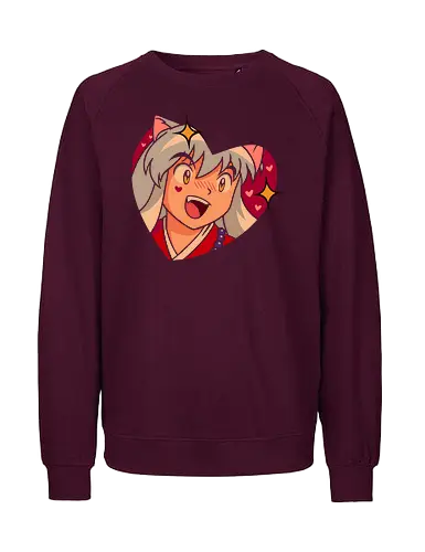 A Wild Inuyasha Appears - Inuyasha, anime, manga, cute, kawaii, fan art, t-shirt design, art print, heart, retro anime, shonen, Sesshomaru, Kagome, nostalgic, geek art, puppy love - Fairtrade Sweatshirt