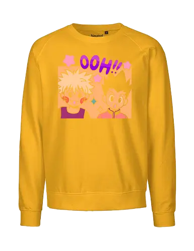 Gon and Killua's Happy Ooh! - Gon Freecss, Killua Zoldyck, Hunter x Hunter, HxH, anime, manga, cute, kawaii, chibi, fan art, t-shirt design, art print, friendship, geek art, nostalgic, shonen, anime boys - Fairtrade Sweatshirt