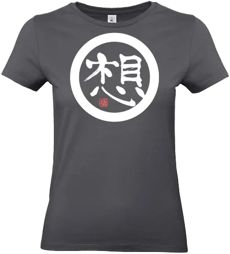 thoughts white round - sumie, japan, thoughts, kanji - Standard T-Shirt (Women)