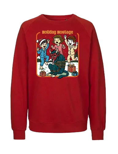 Holiday Hostage  - holiday hostage, retro Christmas, vintage Christmas, retro holiday, holly jolly, merry Christmas, Christmas, krampus, festive - Fairtrade Sweatshirt