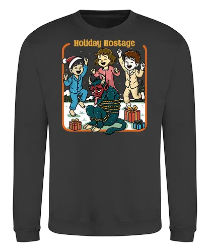 Holiday Hostage  - holiday hostage, retro Christmas, vintage Christmas, retro holiday, holly jolly, merry Christmas, Christmas, krampus, festive - Sweatshirt