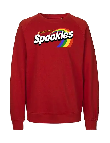 Retro Spookles Parody - halloween, 80s, candy, cosplay, delicious, funny, geek, humor, nerd, parody, rainbow, retro, sweet, trick or treat, vintage - Fairtrade Sweatshirt