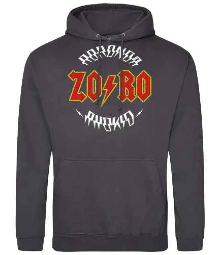 ACDC Zoro - Pirate, zoro, straw hat pirates, mugiwara, acdc, monkey d. luffy, joyboy, sanji, robin, nami, anime rock, band merch, rock n roll, music parody, classic rock, vintage band, anime, manga, parody, funny anime, anime meme, weeb, anime joke - Standard Hoodie
