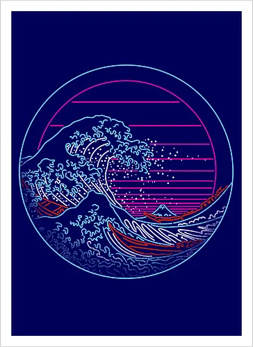 Great Neon Wave Circle