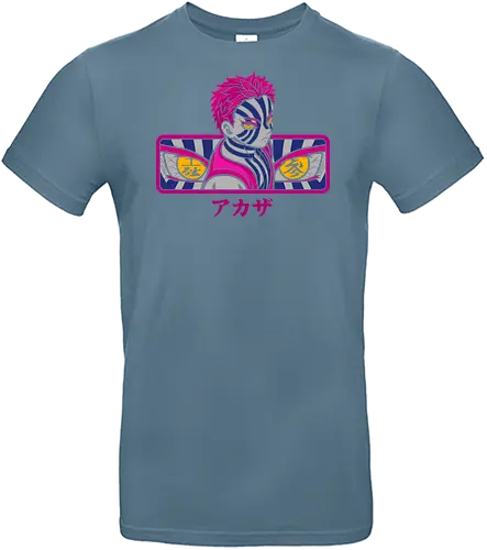 Akaza's Destructive Aura - Akaza, Slayer, Kimetsu no Yaiba, Upper Rank Three, Twelve Kizuki, anime, manga, fan art, t-shirt design, art print, demon, pink hair, KNY, Rengoku, minimalist, intense, cool anime villain, geek art, stylish - Standard T-Shirt
