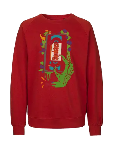 Digital Spookies - fan art, t-shirt design, art print, spooky season, unique art, cool, eerie, Halloween, spooky, monster hand, zombie, horror, retro horror, smartphone, tech horror, spooky movie, pop culture - Fairtrade Sweatshirt