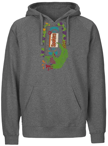 Digital Spookies - fan art, t-shirt design, art print, spooky season, unique art, cool, eerie, Halloween, spooky, monster hand, zombie, horror, retro horror, smartphone, tech horror, spooky movie, pop culture - Fairtrade Hoodie