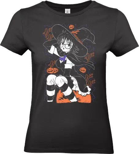 Shizuku Murasaki Halloween - Hunter x Hunter - Halloween, spooky, Pumpkin, orang, purple, witch, witchcraft, witch hat, Kawaii, Anime, Manga, Tokyo, Angry, Japanese Art, Aesthetic, Manga Style, Zylixzen, Aggressive, Gamer, Otaku, Gift, Cool - Standard T-Shirt (Women)