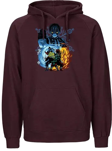 Upper 3 Battle - Slayer, Tanjiro, Giyu, Akaza - Fairtrade Hoodie