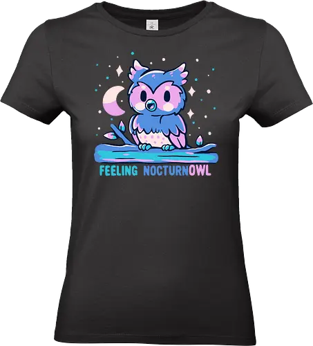 Feeling NocturnOWL - Eule, Nachteule, Mitternacht, Palette, nachtaktiv, owl, night owl, midnight, palette, nocturnal, vibes, late night lover, owls, moon, night time - Standard T-Shirt (Women)