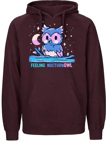 Feeling NocturnOWL - Eule, Nachteule, Mitternacht, Palette, nachtaktiv, owl, night owl, midnight, palette, nocturnal, vibes, late night lover, owls, moon, night time - Fairtrade Hoodie