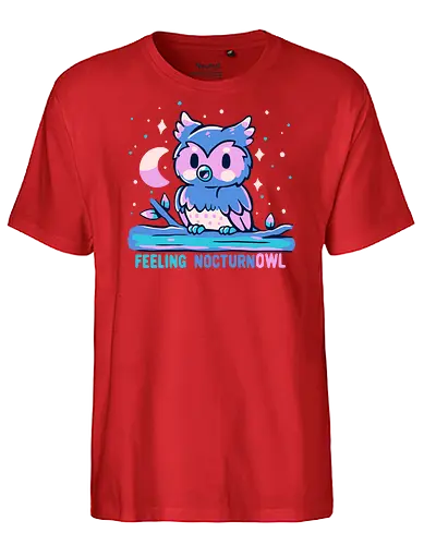 Feeling NocturnOWL - Eule, Nachteule, Mitternacht, Palette, nachtaktiv, owl, night owl, midnight, palette, nocturnal, vibes, late night lover, owls, moon, night time - Fairtrade T-Shirt