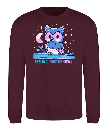Feeling NocturnOWL - Eule, Nachteule, Mitternacht, Palette, nachtaktiv, owl, night owl, midnight, palette, nocturnal, vibes, late night lover, owls, moon, night time - Sweatshirt