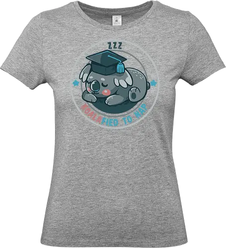 Koalafied to Nap - Koala, qualifiziert, koalafiziert, Nickerchen, Abschlussfeier, süßes Nickerchen, qualified, koalafied, nap, graduation, cute nap, animal pun, graduate, student - Standard T-Shirt (Women)