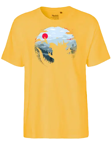 Monster King - Kaiju, monsters, monster king, japan, mount fuji, asia - Fairtrade T-Shirt