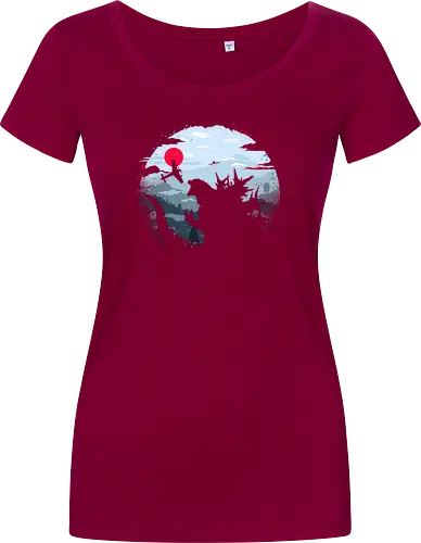 Monster King - Kaiju, monsters, monster king, japan, mount fuji, asia - Women T-Shirt