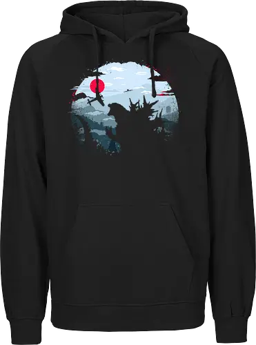 Monster King - Kaiju, monsters, monster king, japan, mount fuji, asia - Fairtrade Hoodie