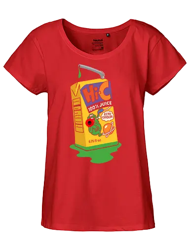  Slime Time Ecto Cooler - Ecto Cooler, Hi-C, Ghost, 90s nostalgia, retro beverage, slime, juice box, pop culture, fan art, t-shirt design, art print, classic cartoon, green slime, throwback, geek culture, 80s - Fairtrade Girl Shirt