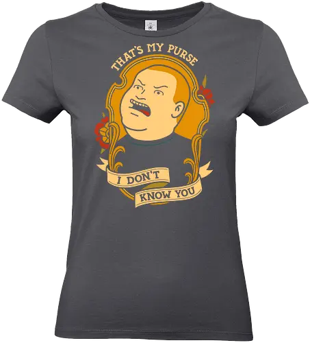  That's My Purse! - pop culture, Mike Judge, Bobby Hill, King of the Hill, That's My Purse, I Don't Know You, cartoon, funny, fan art, t-shirt design, art print, tattoo flash, retro cartoon, 90s nostalgia, Texas, comedy - Standard T-Shirt (Women)
