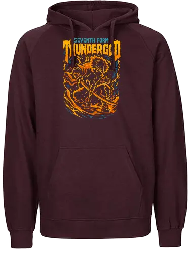Seventh Form: Thunder God - Zenitsu Agatsuma, Thunder Breathing, Slayer, Kimetsu no Yaiba, anime, manga, Thunder God, Seventh Form, fan art, t-shirt design, art print, lightning, cool anime art, geek art, stylish, KNY, action, dynamic - Fairtrade Hoodie