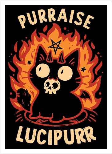 Demon Cat Lucipurr - Funny Gothic Kitten