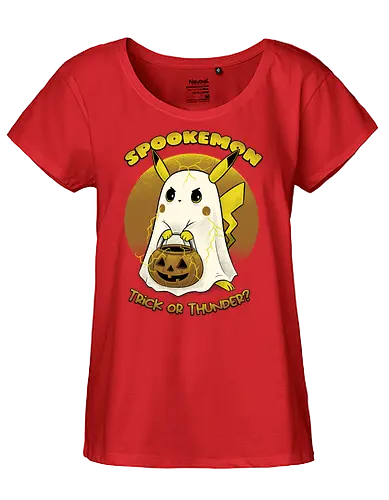 Spookemon - Pocket, Mouse, halloween, pumpkin, trick or treat, geek, anime - Fairtrade Girl Shirt
