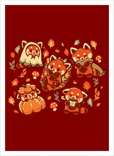 Red Panda Autumn Time