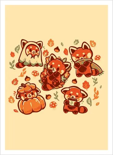 Red Panda Autumn Time