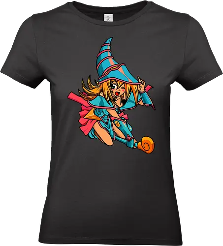  Dark Magician Girl Wink - Dark Magician Girl, Yu-Gi-Oh, Yugioh, anime, trading card game, TCG, fan art, t-shirt design, art print, kawaii, cute anime girl, retro anime, Duel Monsters, Yugi Muto, pop culture, magic - Standard T-Shirt (Women)