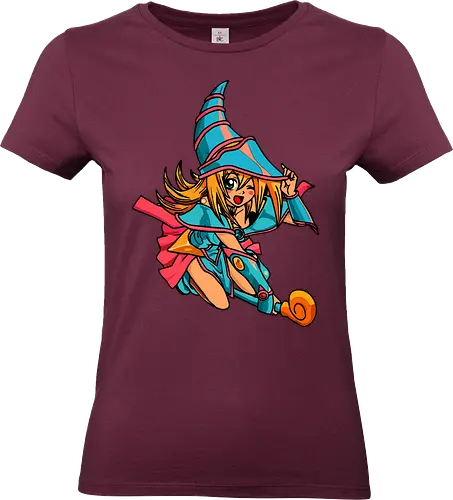  Dark Magician Girl Wink - Dark Magician Girl, Yu-Gi-Oh, Yugioh, anime, trading card game, TCG, fan art, t-shirt design, art print, kawaii, cute anime girl, retro anime, Duel Monsters, Yugi Muto, pop culture, magic - Standard T-Shirt (Women)
