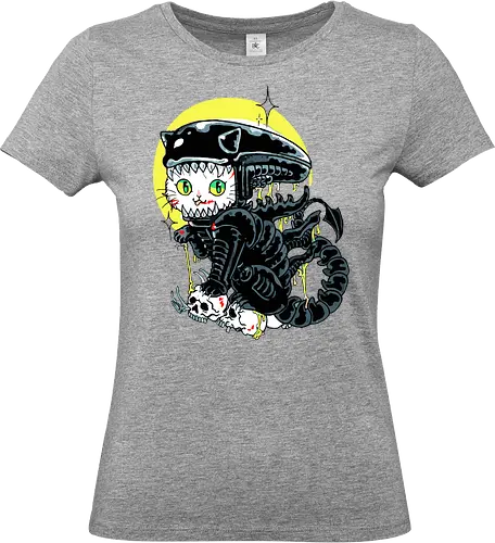 Cat Xenomorph Queen - Cat Xenomorph, Alien movie, cute horror, funny cat, sci-fi, fan art, t-shirt design, art print, spooky cat, Ripley, horror fan, macabre, funny graphic, quirky, movie mashup, geek art - Standard T-Shirt (Women)