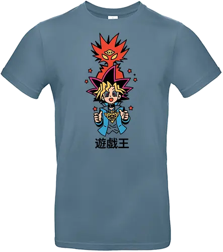Duel King's Shadow - retro anime, Duel Monsters, geek art, pop culture, Yugi Muto, Yami Yugi, Yu-Gi-Oh, Yugioh, King of Games, Millennium Puzzle, anime, trading card game, TCG, fan art, t-shirt design, art print, kawaii, chibi - Standard T-Shirt
