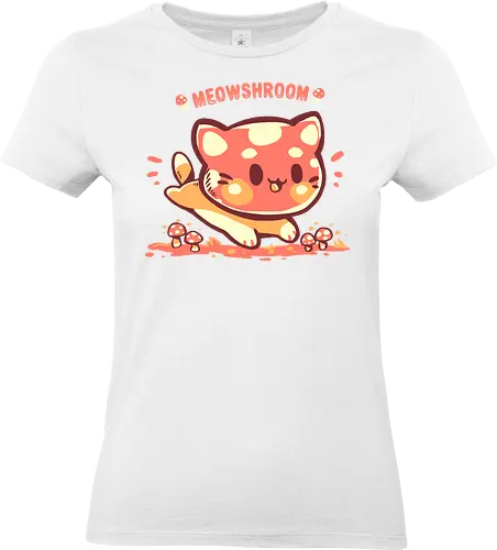Meowshroom - meowshroom, Pilz, Miauen, Katze, Kawaii, Pilze, Pilz, shroom, meow, cat, kawaii, mushrooms, mushroom, cottagecore, forest, forage, foraging, character design - Standard T-Shirt (Women)