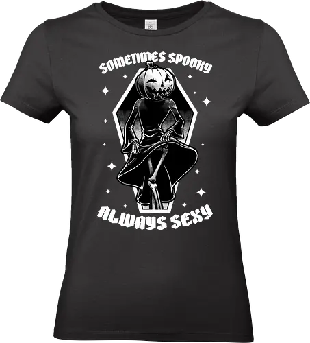 Spooky Reaper Pumpkin - Halloween, Pumpkin, Eerie, Fright, Creepy, Halloween Design, Halloween Art, Halloween Aesthetic, Halloween Vibes, Cute, Funny, Spooky, Spooky Season, Spooky Cute. Skull, Skeleton, Death, Grim Reaper, Soul Reaper, Reaper, Pumpkin, Pumpkin Carving, Dance, Dancing, Sexy, Sexuality - Standard T-Shirt (Women)