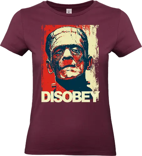 Disobey - Frankenstein, horror, hope poster, shepard fairey, halloween, spooky - Standard T-Shirt (Women)