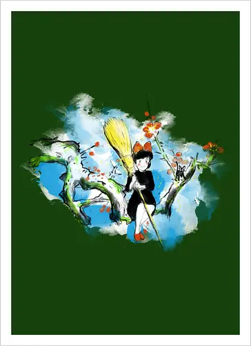 Sumi-e little witch