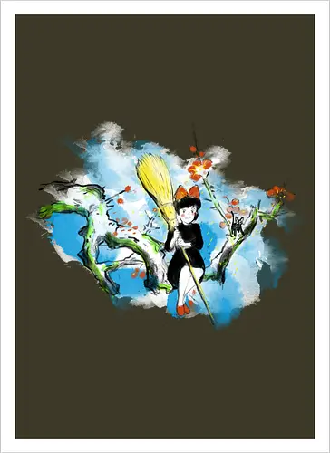 Sumi-e little witch