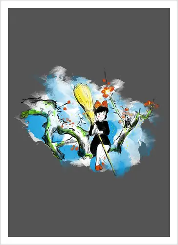 Sumi-e little witch