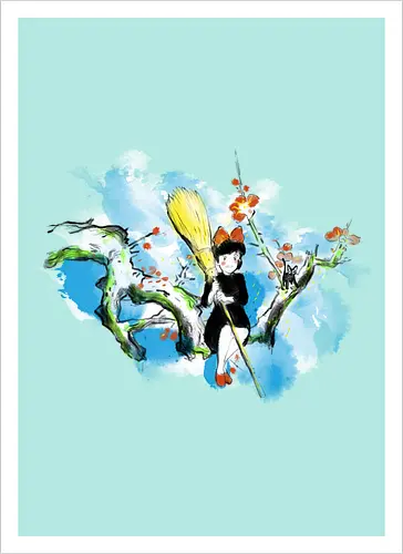 Sumi-e little witch