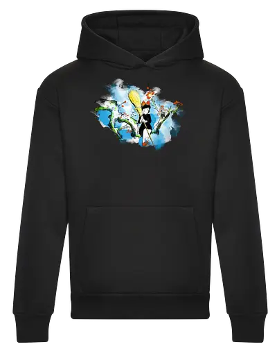 Sumi-e little witch - anime, movie, little witch, Kiki, movie, japan pop culture - Heavyweight Hoodie