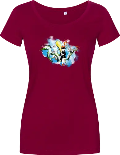Sumi-e little witch - anime, movie, little witch, Kiki, movie, japan pop culture - Women T-Shirt