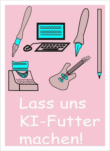 Lass uns KI-Futter machen, weiße Schrift
