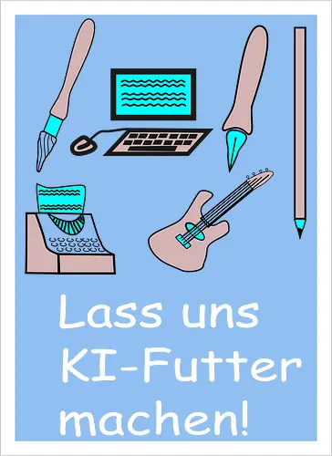 Lass uns KI-Futter machen, weiße Schrift