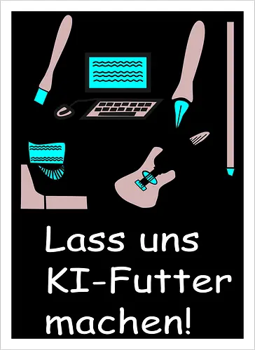 Lass uns KI-Futter machen, weiße Schrift