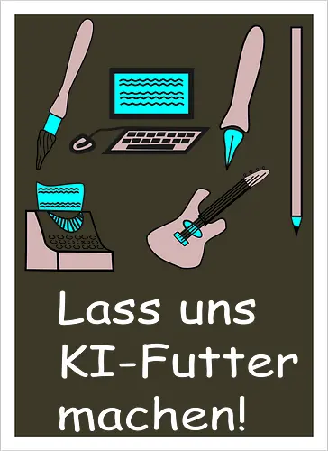 Lass uns KI-Futter machen, weiße Schrift