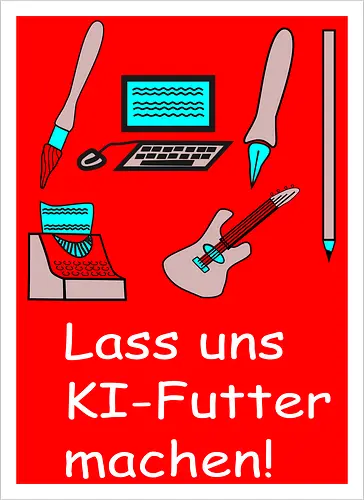 Lass uns KI-Futter machen, weiße Schrift