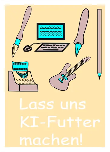 Lass uns KI-Futter machen, weiße Schrift
