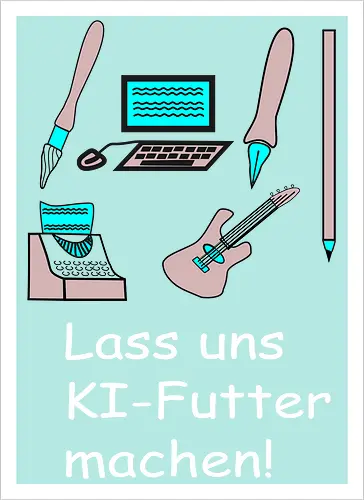 Lass uns KI-Futter machen, weiße Schrift