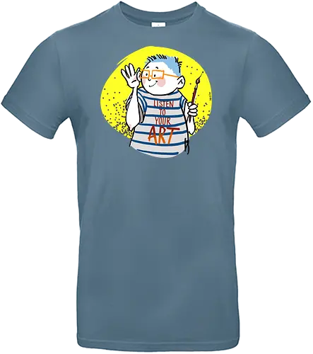 Listen to your art - Ringelpullisprüche, Ringeldinger, streifenweise, Spruch, Spruchshirt, deutsch, Weisheit, Motivation, Ringelpulli, SprücheShirt, Cartoon Illustration, Kunst, Statement, Handgezeichnet, Humor, Selbstironie, Streifenpulli - Standard T-Shirt